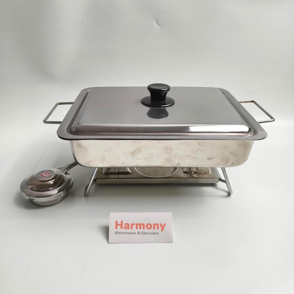 Maspion Table Pan SS-P44 with Stove Maxim Fast Food Dish Tudung Persegi Chafing Tempat Catering