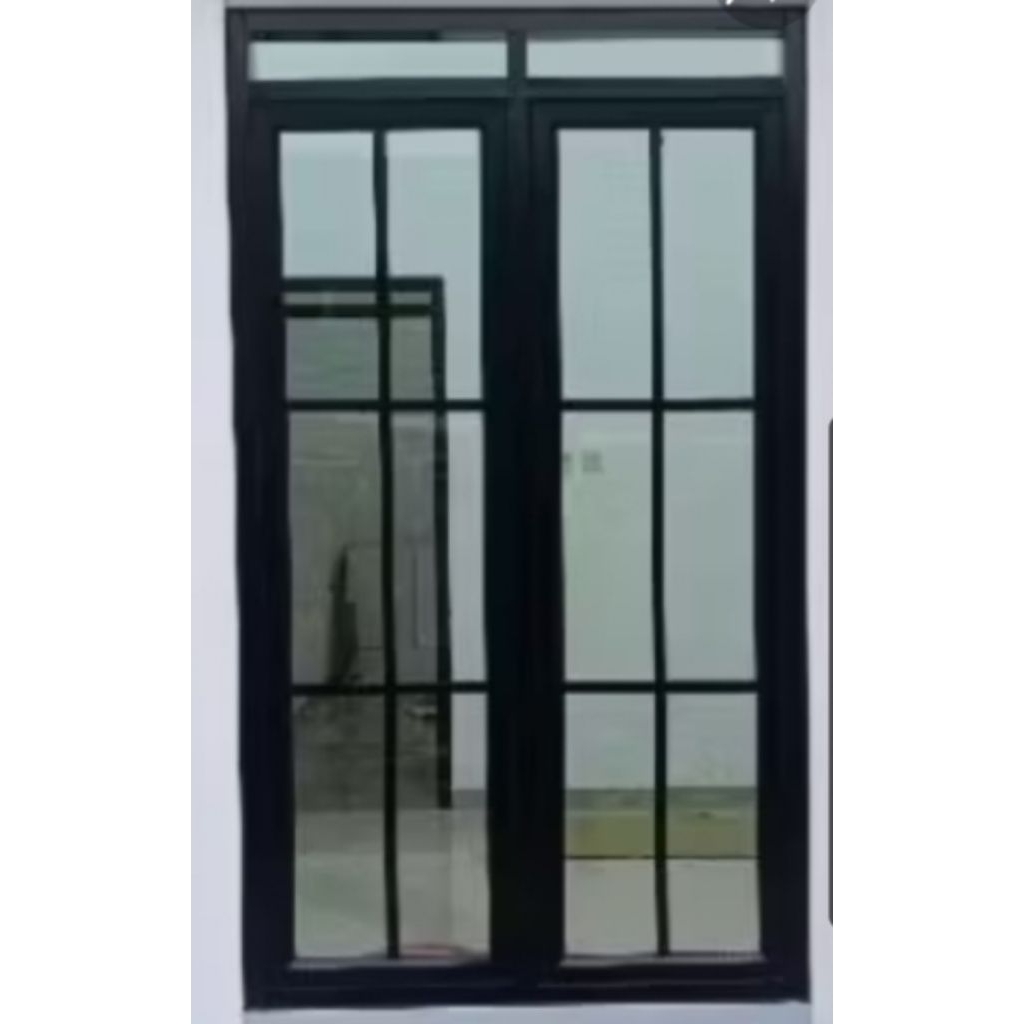 kusen jendela aluminium 2 daun freasi ornamen