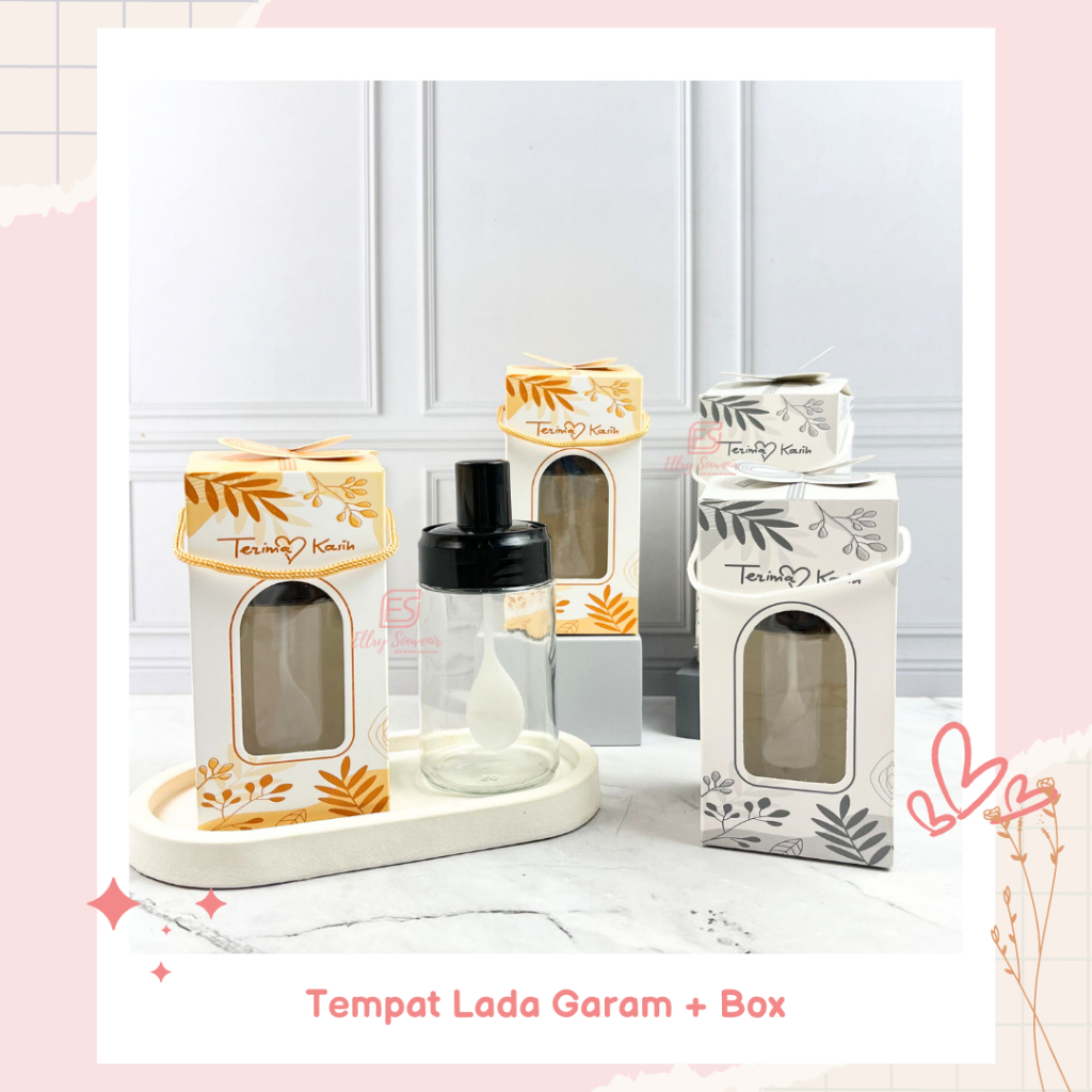 ( Isi 10 pcs ) Souvenir Tempat Lada/Garam/Bumbu Kemas Box/Mika
