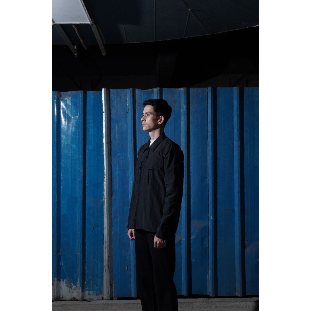 OVERSHIRT QUATTORDICI DESTROYED '25 HITAM | NAVY