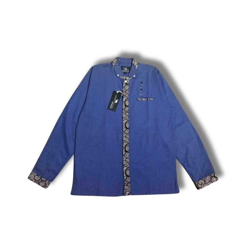 Baju Koko Pria Dewasa Lengan Panjang Motif Ungu