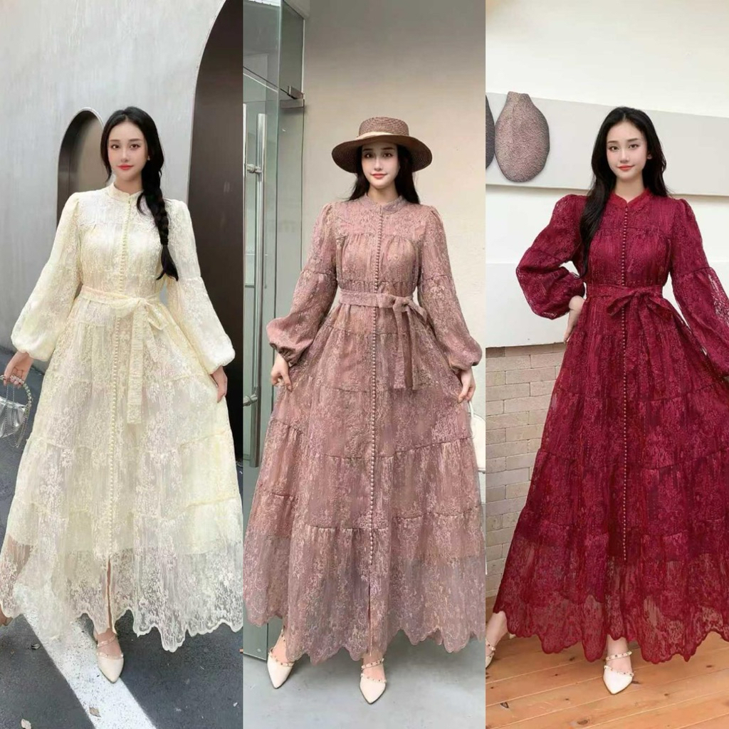 gamis kancing seribu bordir, gamis kev, gamis bangkok, gamis putih, white maxi, dress katun bordir, 