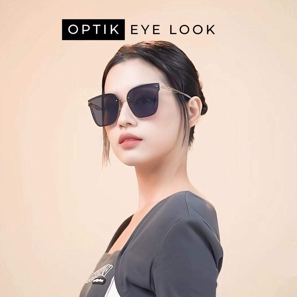 COD kacamata hitam Rimless Alike Jane AloraGroup sunglass Metal optik kacamata pantai liburan wanita
