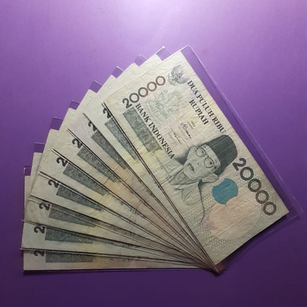uang kuno 20000 rupiah kihajar