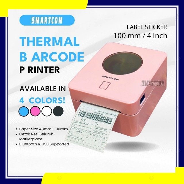 SMARTCOM Printer Thermal Barcode Label Resi 4 Inch Barcode Printer Bluetooth Thermal 100mm SM9250
