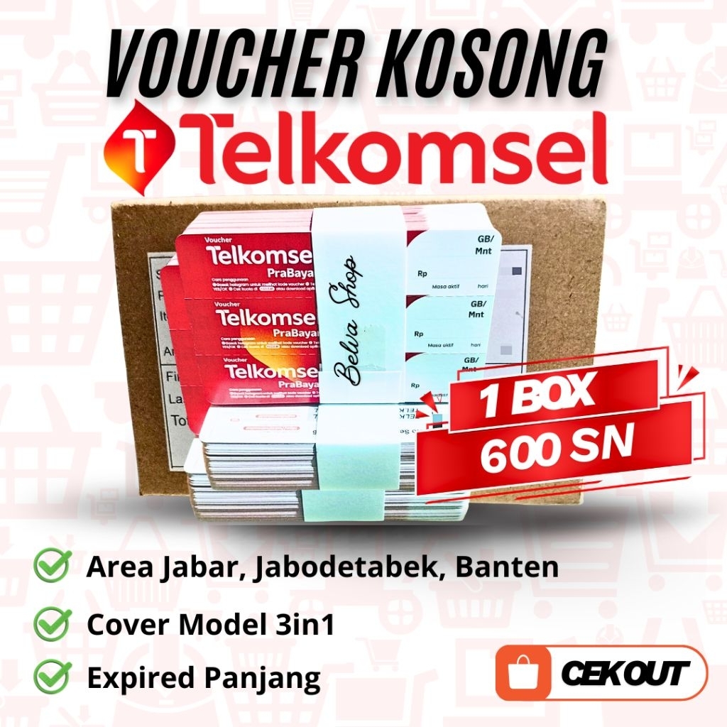 Voucher Telkomsel Kosongan 1 BOX Exp 31 Agustus 2026 Area JABAR JABODETABEK BANTEN