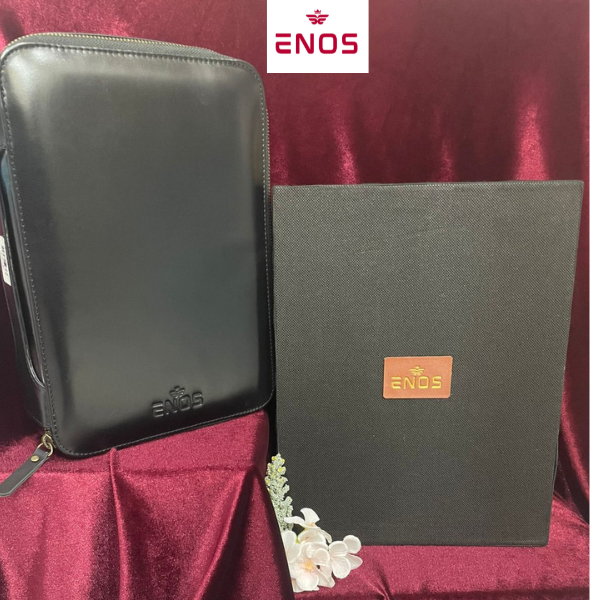 Classic Leather Binder | Black Leather Binder Vintage Retro - ENOS