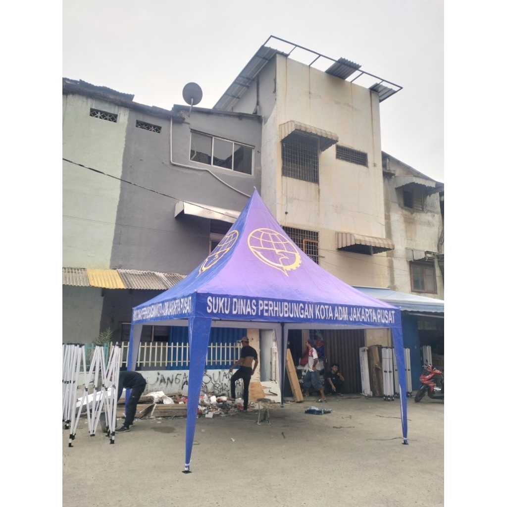 TENDA KERUCUT UK 3x3 ATAP printing bahan 410