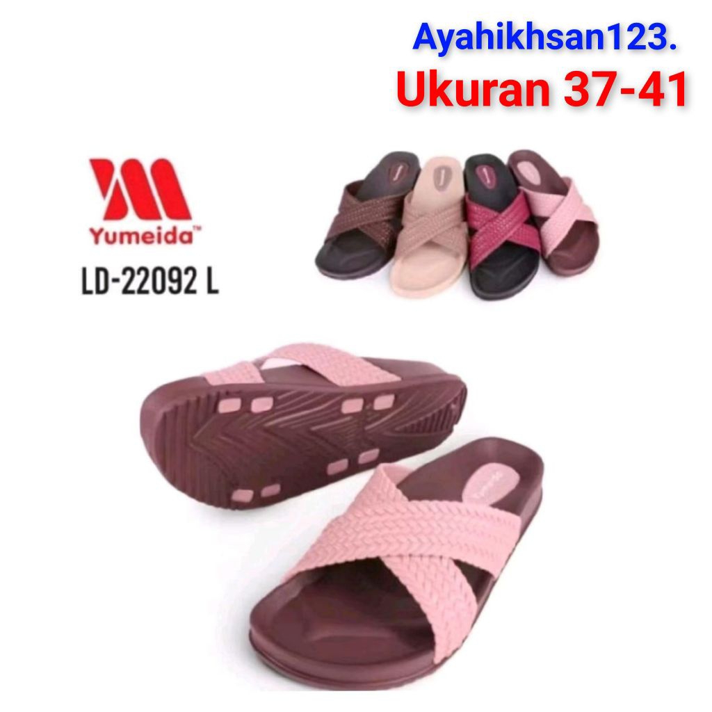 YUMEIDA 22092 sandal slop karet wanita/perempuan ukuran 37-41