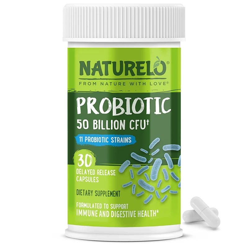 NATURELO - Vegan Probiotic Supplement with 50 Billion CFU