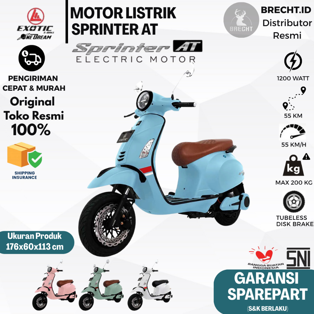 Sepeda Motor Listrik Vespa Exotic Sprinter Prime & Sprinter AT Scooter Matic