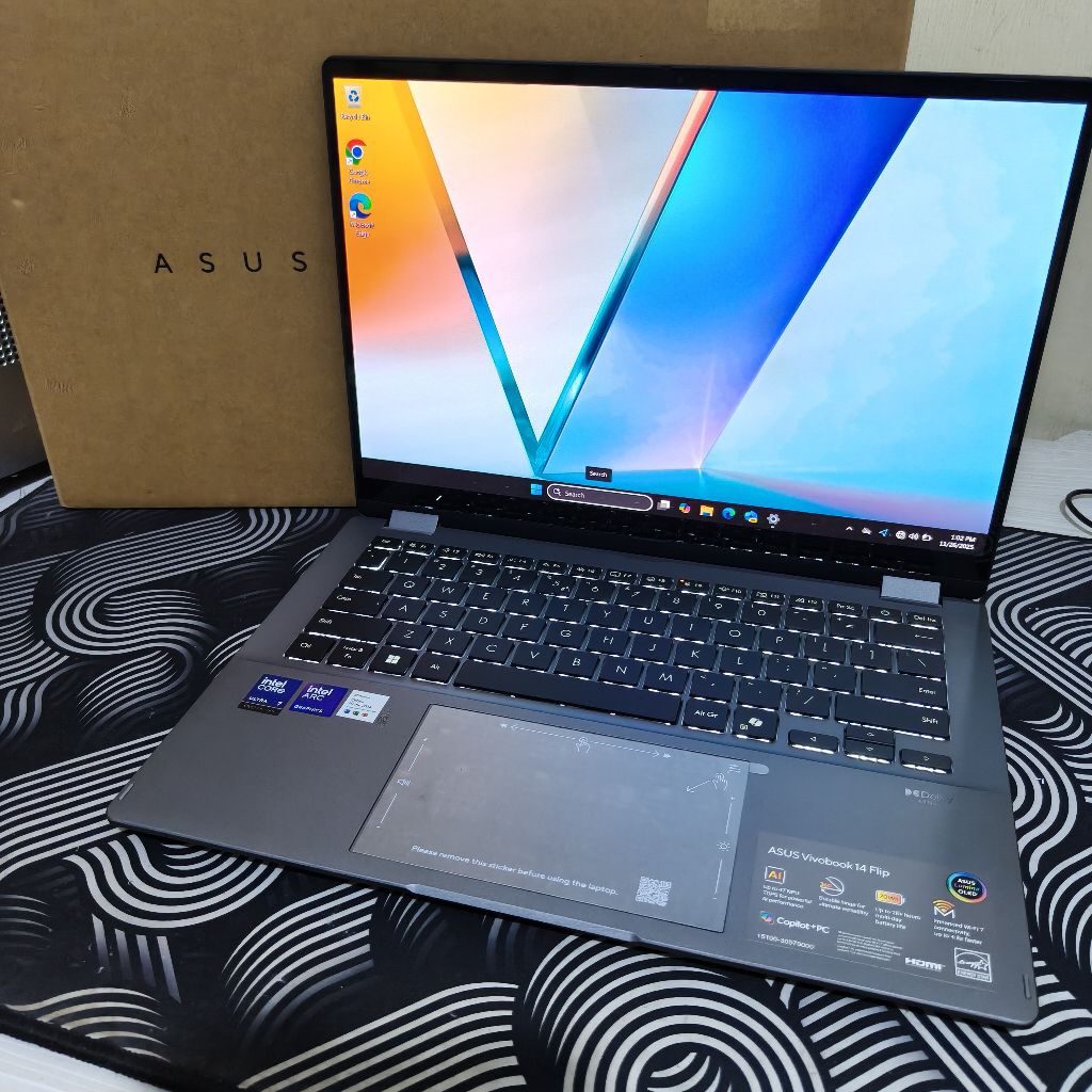 Asus Vivobook 14 flip OLED intel Ultra 7 256V tp3407sa 16/512 Garansi 2028