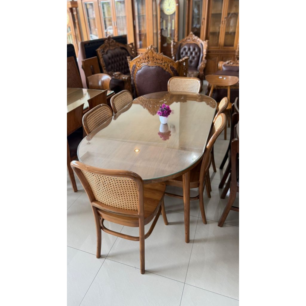 Meja Makan Rotan 6 Kursi