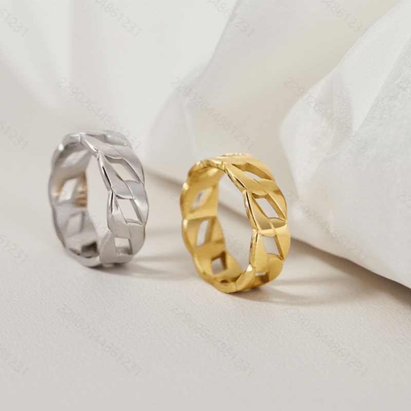 Cincin Titanium Wanita Anti Karat Cincin Wanita Korea Aesthetic - 1278