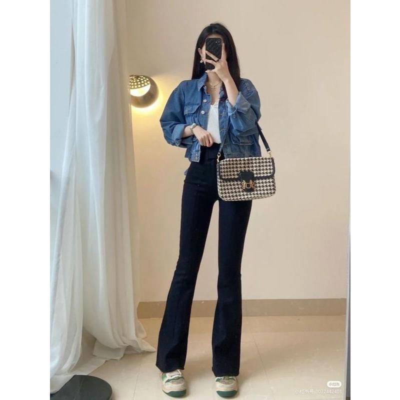 VN l Celana Highwaist - Celana Jeans - Celana Cutbray - Celana Wanita Tebal Bahan Premium [Warna HIt