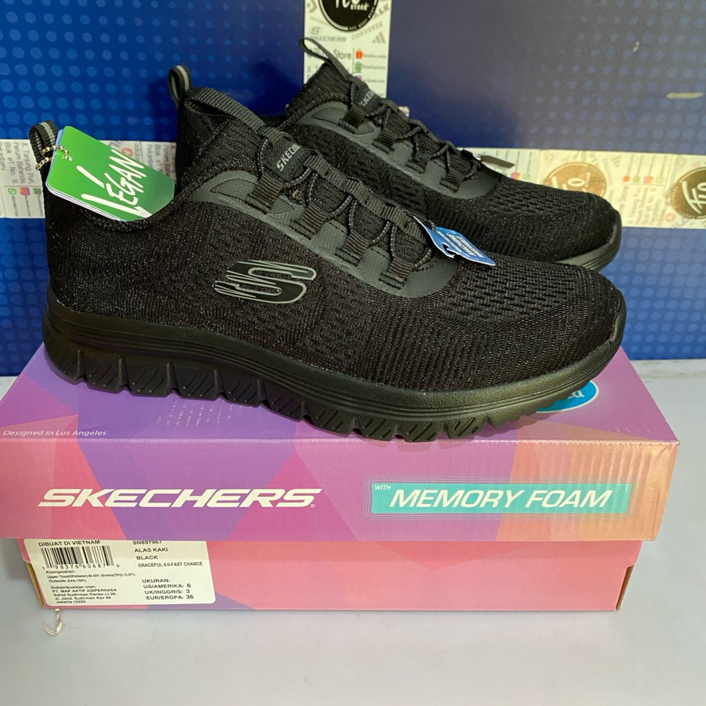 Size 36 Sepatu Skechers Graceful 4 Slip On Women Original