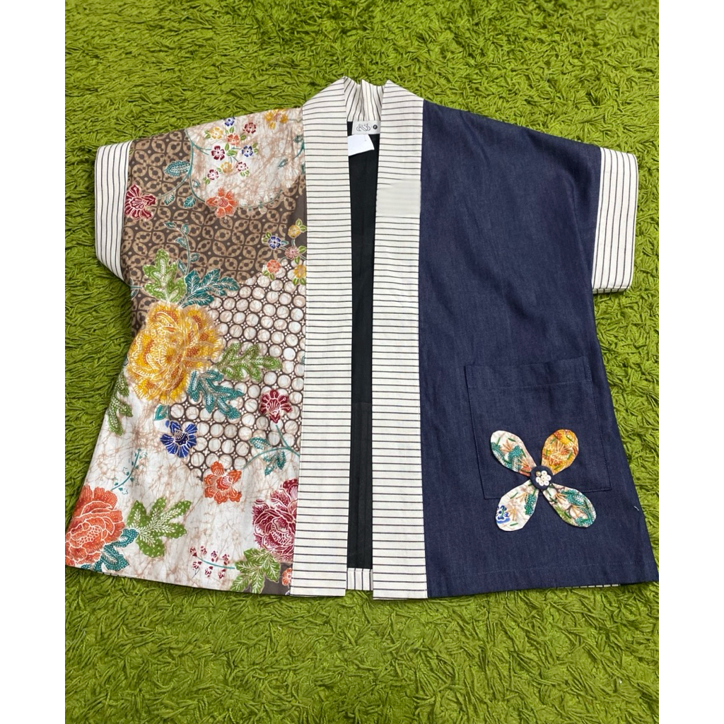 clueofficial OUTER BTARI, denim, kain lurik,batik pekalongan