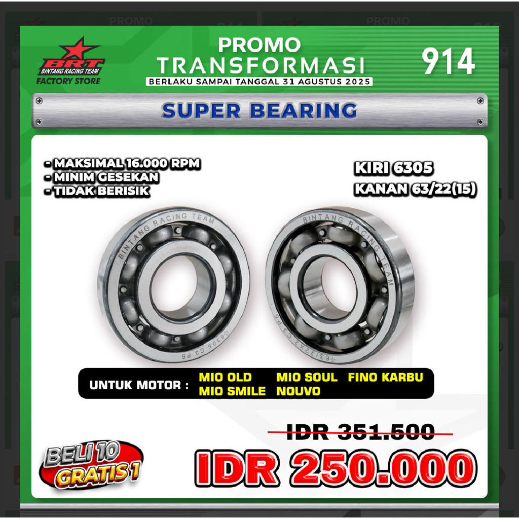 BEARING KRUK AS BRT MIO SPORTY MIO OLD MIO NOUVO FINO