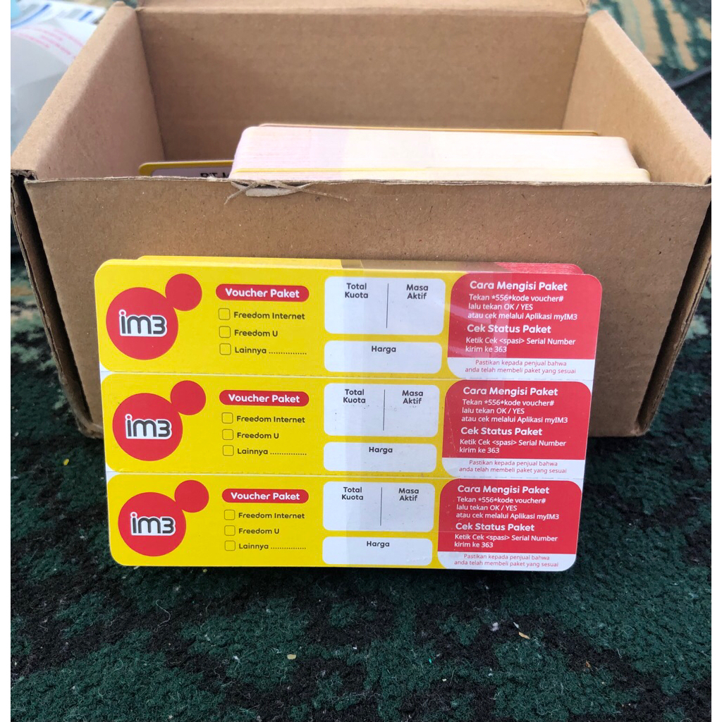 Voucher kosong Indosat cover sumbagteng - 150 SN - 1 ikat