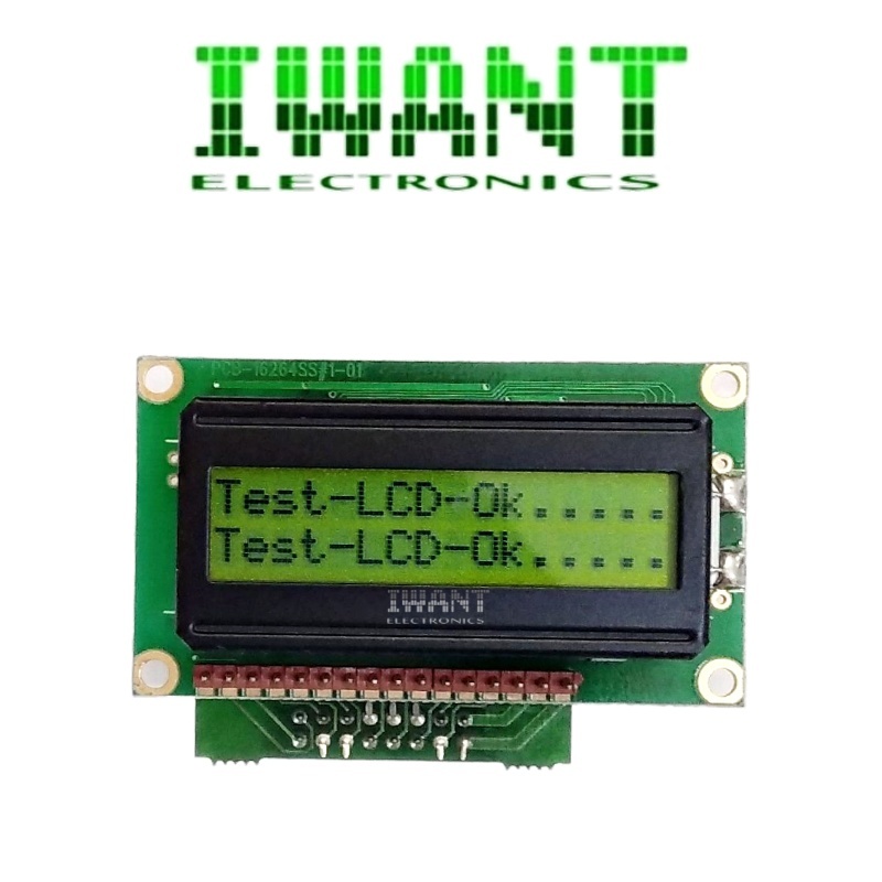 LCD 16X2 MINI LCD 16X2 KECIL + KABEL LCD 16X2 HIJAU DISPLAY LCD 16X2