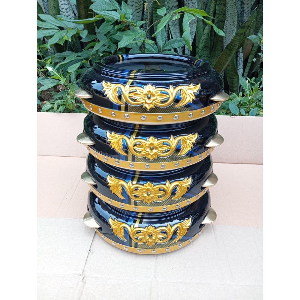 Alat Rebana Hadroh ukir kayu mahuni isi 4 biji