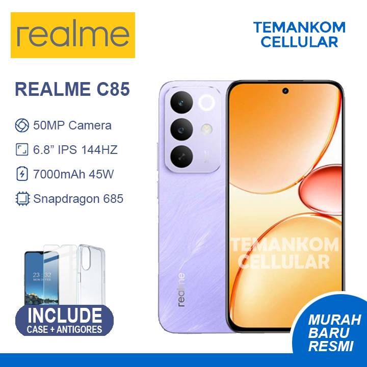 Realme C85 RAM 18GB 6+12GB Extend RAM 6/128 6GB 128GB baru Garansi Resmi