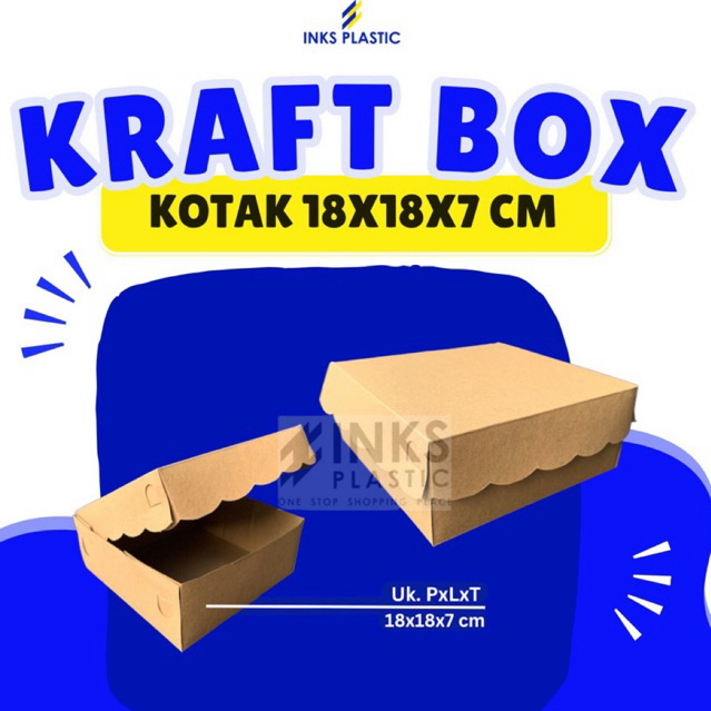 KRAFT BOX KOTAK COKLAT 18x18 PAPER DUS KOTAK NASI MAKANAN