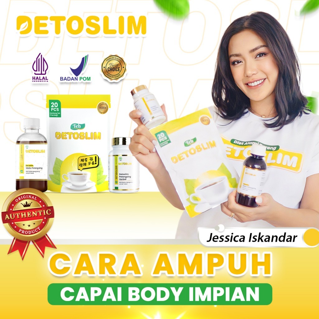 Detoslim - Variasi Madu + Kapsul + Body Gel + Teh Detoslim | Madu Pelangsing Badan Membantu Menghila