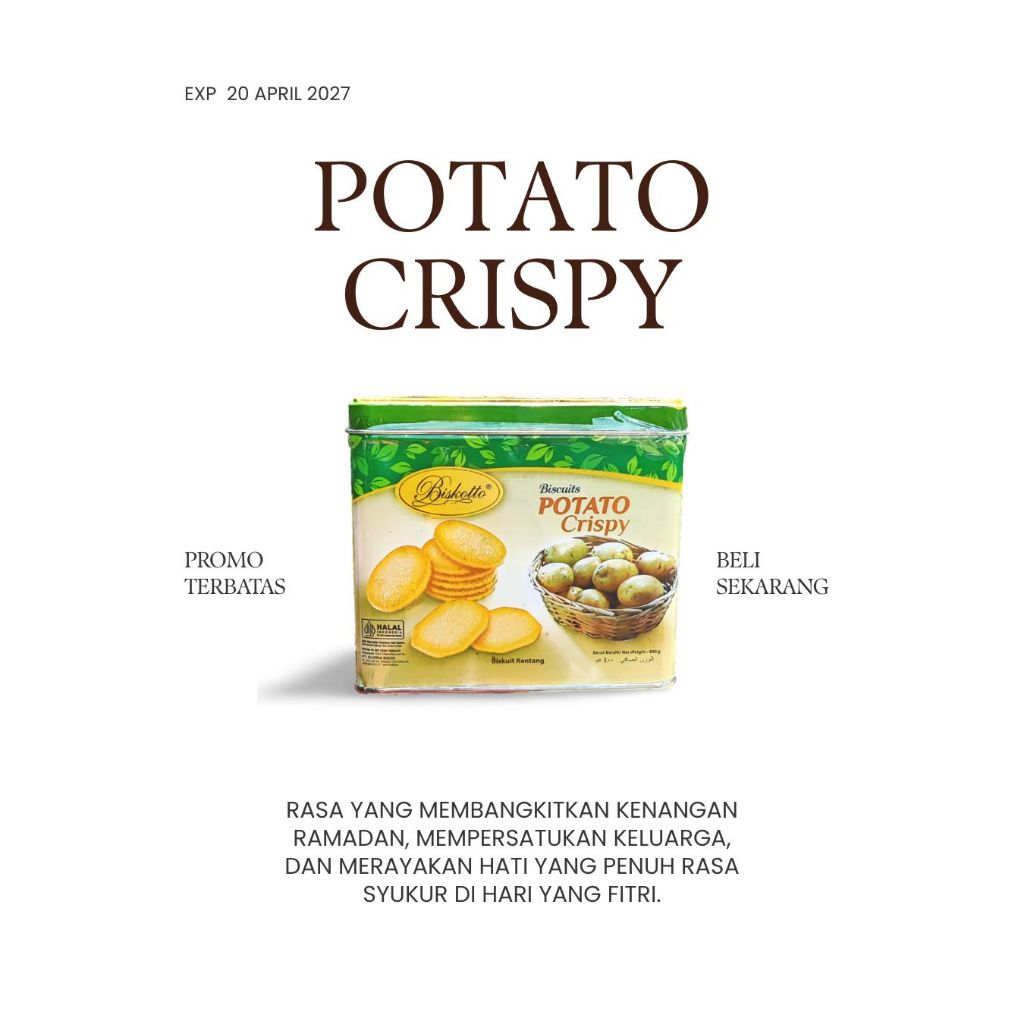 Biskotto Potato Crispy 400g Kaleng