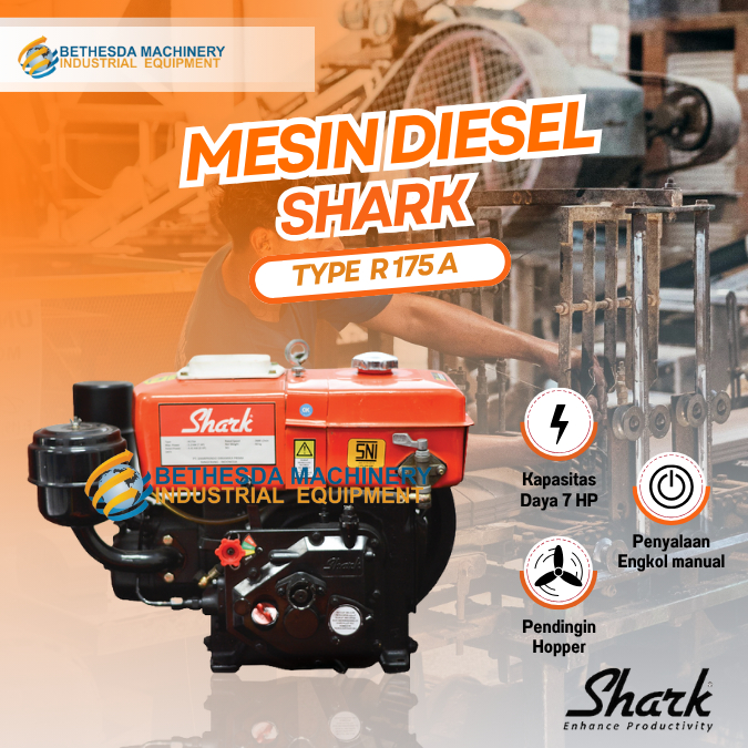 Mesin Penggerak Shark R 175A 7 HP - Diesel Engine 7HP / 7PK