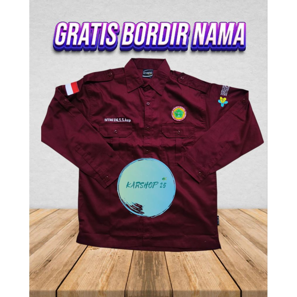 Kemeja ppni lengan panjang terbaru seragam ppni atasan baju ppni kemeja perawat