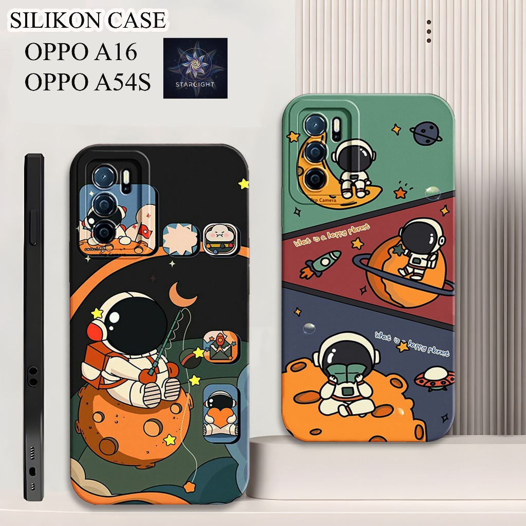 Case Oppo A16 A16S A54S Terbaru Fashion Case Astronot Casing Hp Oppo Silikon Pro Camera Pelindung Hp