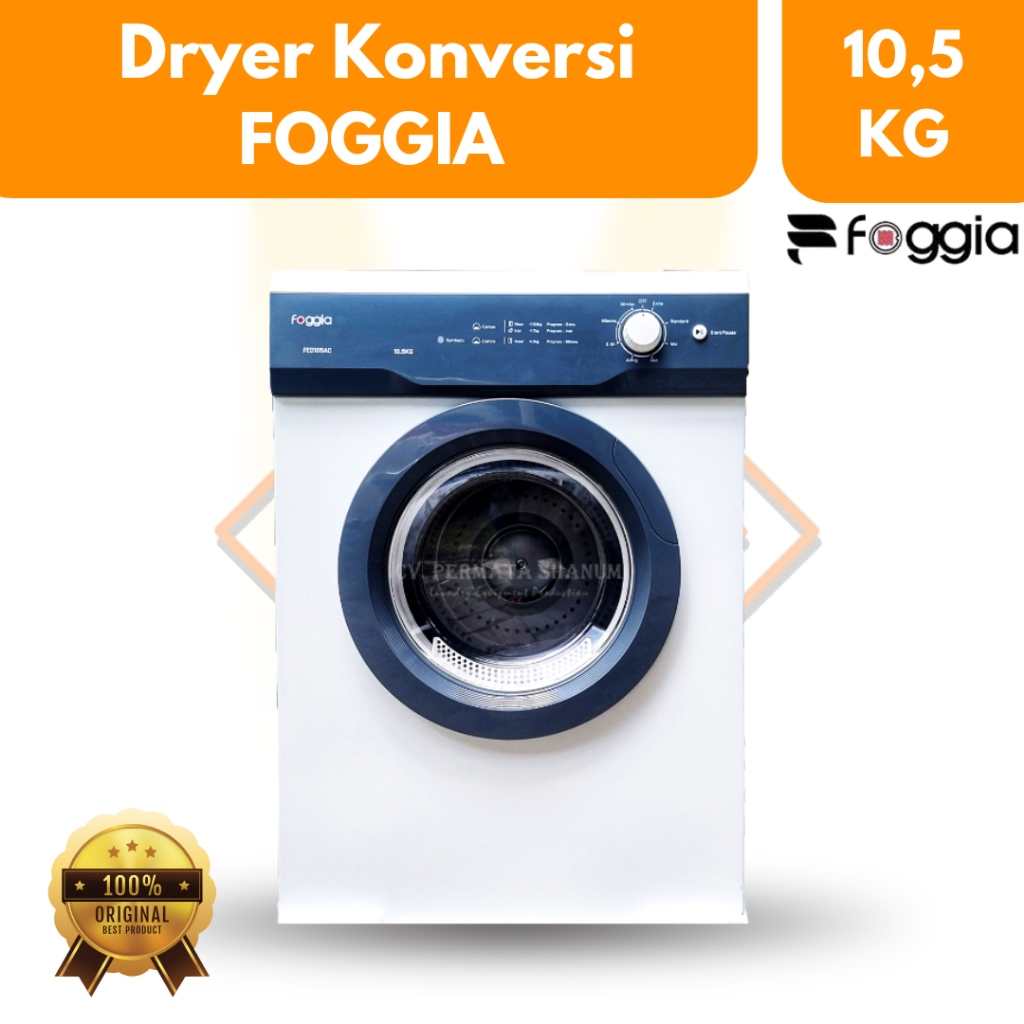 FOGGIA Mesin Pengering Konversi Gas FED105 10,5 Kg / Dryer Laundry / Dryer Konversi Gas
