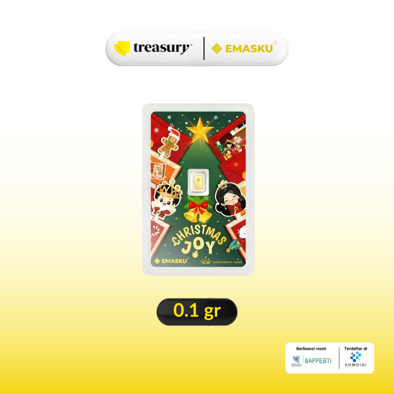 Logam Mulia 0,1 Gram EMASKU Moment Christmas Joy 0.1 Gr