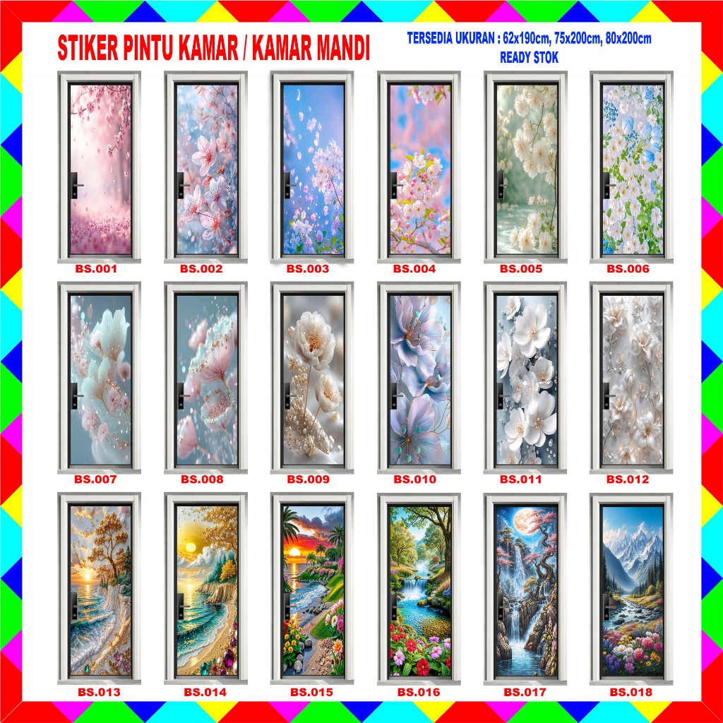STIKER PINTU KAMAR / KAMAR MANDI