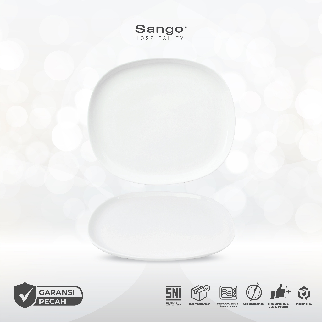 Sango Piring Ora Dessert Large White Makan | Kue Putih Premium Estetik SNI