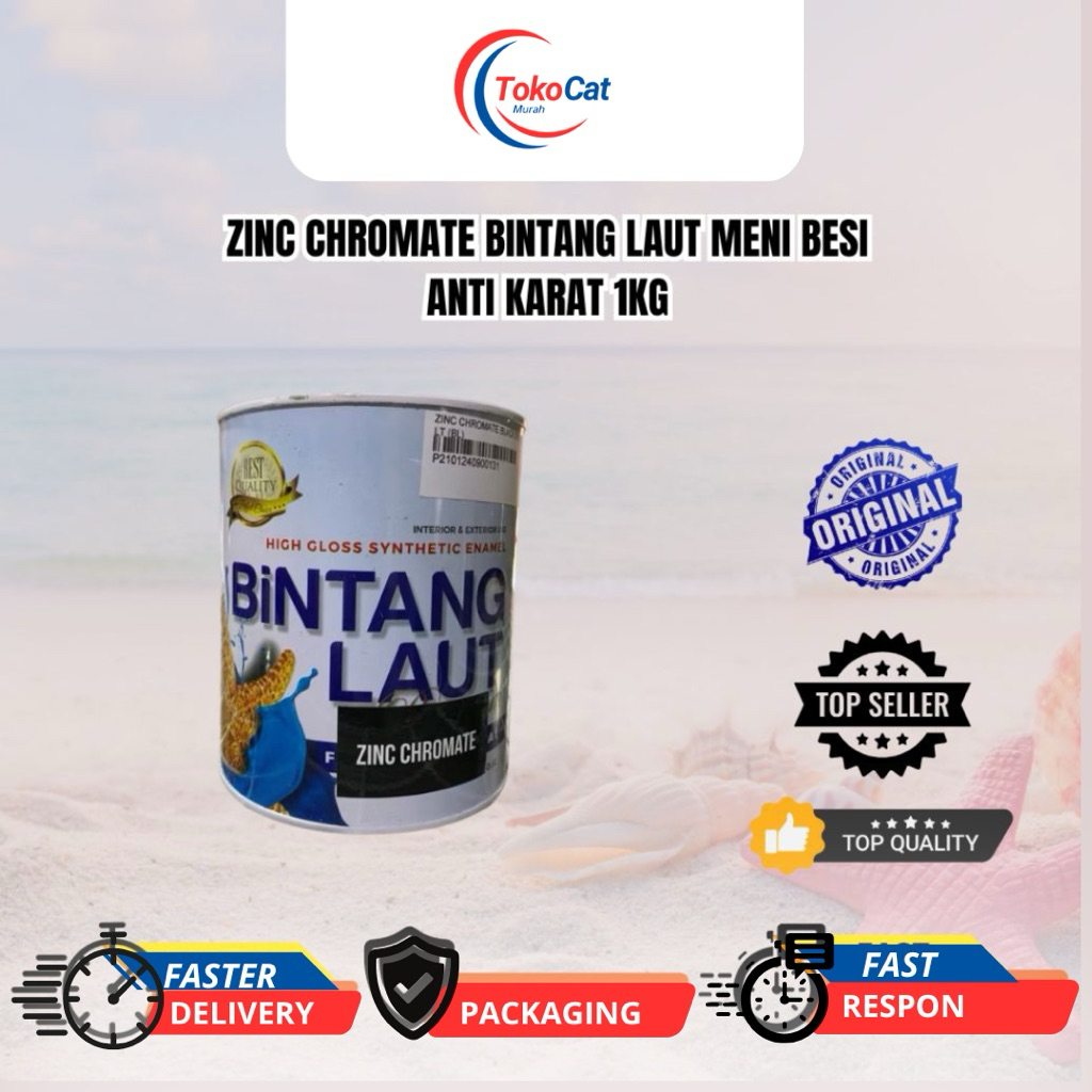 Zinc Chromate BINTANG LAUT meni besi anti karat 1kg /Best Seller Meni Besi Bintang Laut 1 Kg – Anti 