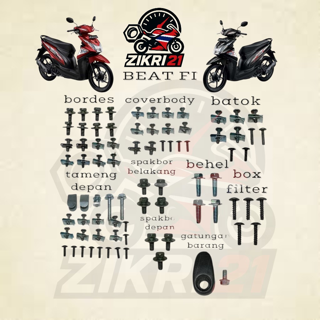 baut motor beat pgmfi / baut full set beat pgmfi