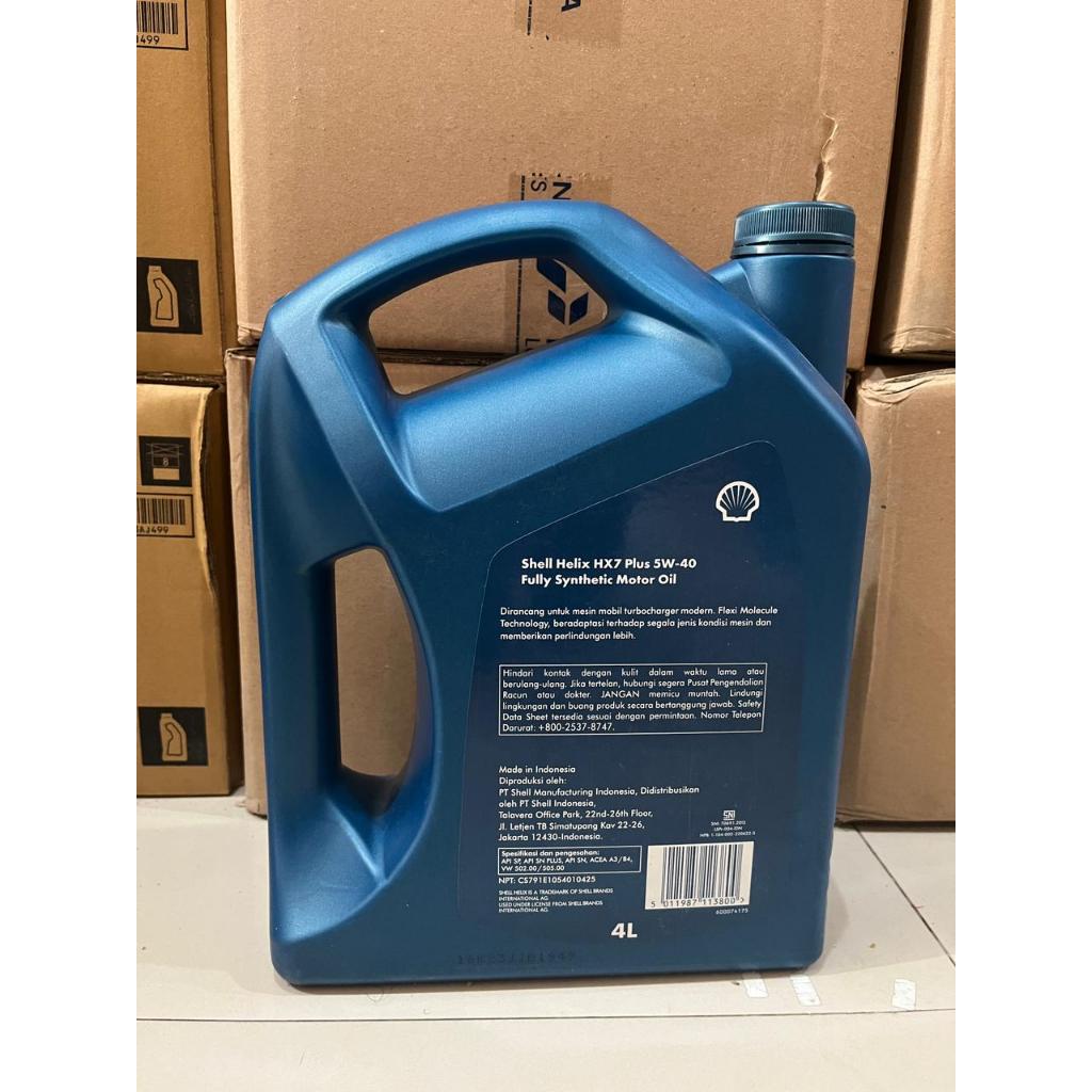 Oli Pelumas Mesin Shell Helix HX7 Plus 4 Liter Galon Oli Mesin Mobil Shell Helix HX7 4L