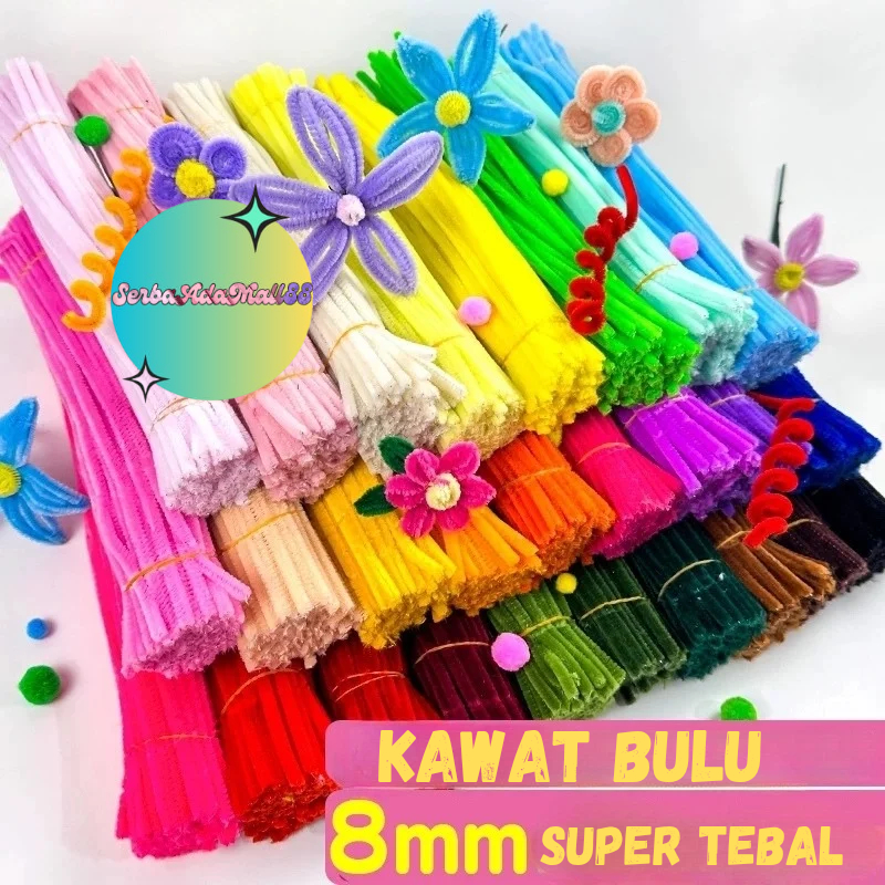 [100 PCS] Kawat Bulu Premium TEBAL 8MM /Kawat Bulu Mercy/Pipe Cleaner /Kerajinan Tangan
