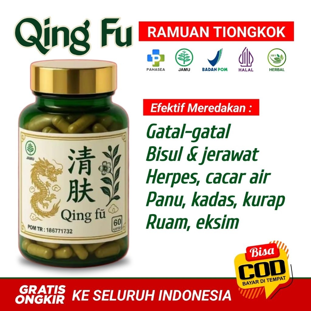 Qingfu Obat Jamur Psoriasis Kulit Bersisik Gatal Berair Bernanah Kulit Kering Gatal Qing fu 100% Her