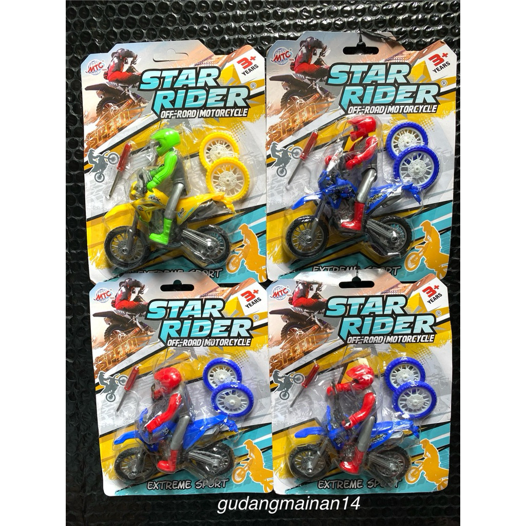 Star Rider Offroad Motorcycle/ Mainan Motor Trail Cross Ban Serep