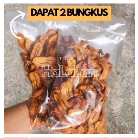 Kripik Sale Pisang Kering Khas Cilacap 500 gram [2 x 250 gram] rasa Manis Renyah Kriuk Cemilan Snack
