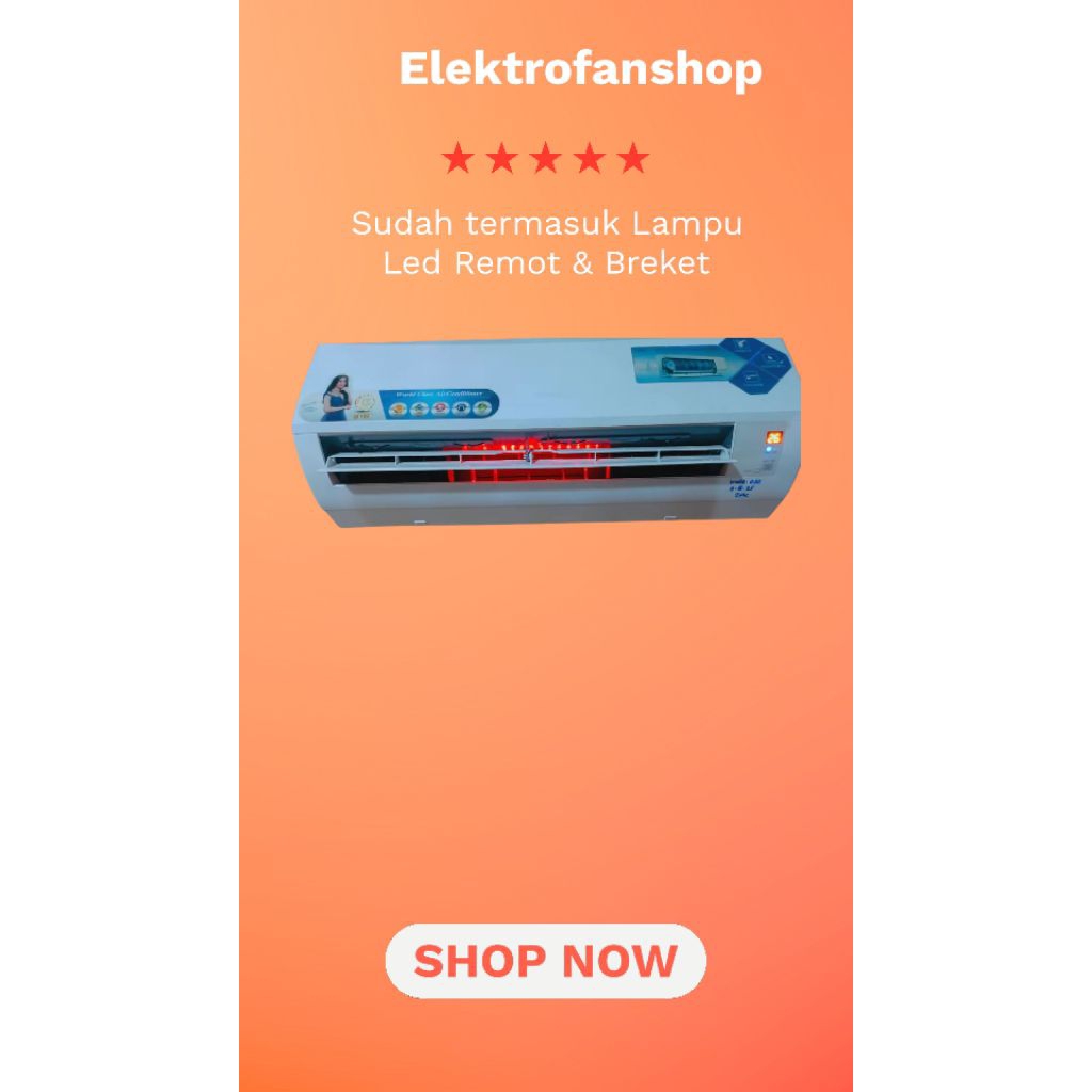kipas angin model ac 2pk lampu led remot