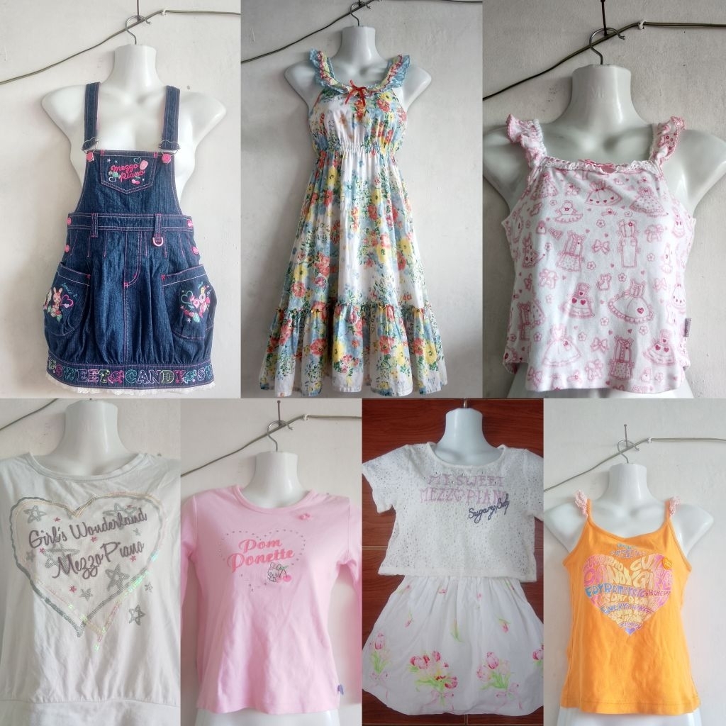 Mezzo Piano Floral Ribbon Lace Pink Dreamy Ruffle Kawaii Sweet Cute Girly Style — Crop Top Tee Shirt