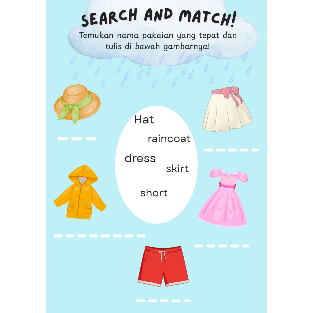 Activity worksheet untuk anak anak | Bahasa Inggris