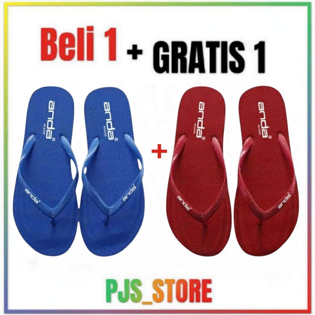 ANDA Sandal Jepit Wanita Terbaru Beli 1 Gratis 1 Kekinian Ringan Anti Slip Nyaman Stylish