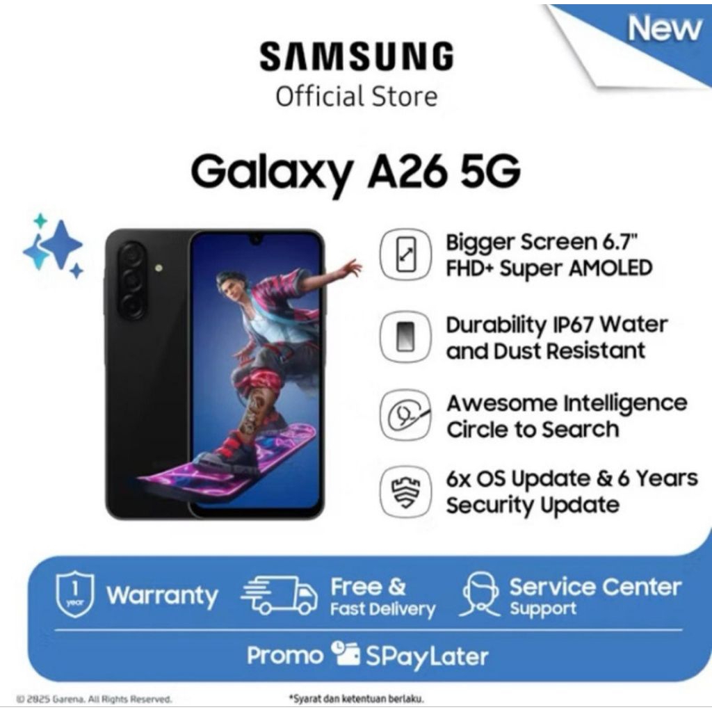 HP SAMSUNG GALAXY A26 5G 8/256GB- SAMSUNG A26 5G RAM 8GB ROM 256GB RESMI