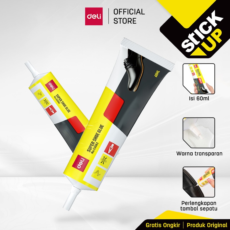 Deli Super Glue / Lem Sepatu / Lem Serba Guna 60 ML Gratis Perlengkapan Tambal Sepatu 53582