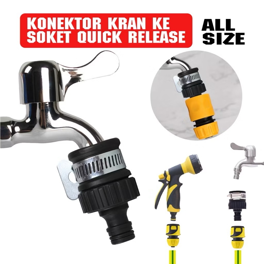 TIANTANG  Konektor Keran Air Universal Konektor Keran Ke Selang 5/8 Tap Konektor Adaptor Keran Sambu